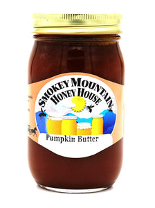 Smokey Mountain Honey House Pumpkin Butter - Gourmet Pumpkin Spread Made with Natural and Flavorful Spices and Selectively Chosen Fresh Pumpkin - From the Farm to the Table - 16 oz Jar