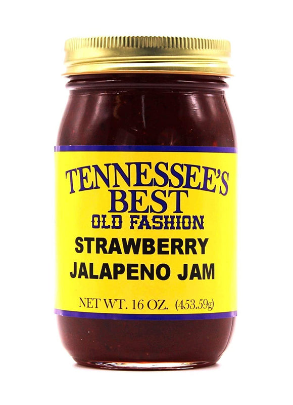 Tennessee’s Best Strawberry Jalapeno Jam | Handcrafted with Sugar, Jalapenos and Strawberries | All Natural, Small Batch-Made Using Only Fresh Ingredients - 16 oz Jar (454 g)