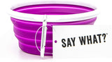 Estore 2TC Collection - “Talk to The Paw” Collapsible Dog Bowl - Keychain - Purple and White - Premium - Durable - “Talk to The Paw” Collapsible Dog Bowl