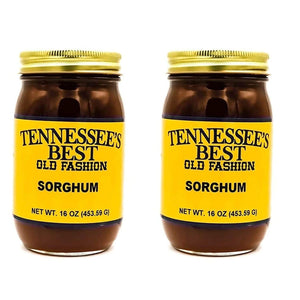 Tennessee’s Best Old Fashion Sorghum - Two Pack - Handcrafted with Simple Ingredients - Pure Sorghum Molasses - All Natural, Small Batch-Made - Two 16 oz Jars (454 g)