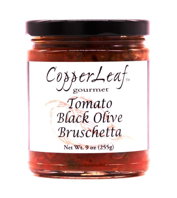 CopperLeaf Gourmet Artisan Tomato Black Olive Bruschetta | With Tomatoes, Black Olives and Garlic | All Natural and Fresh Ingredients - 9 oz Jar (255 g)