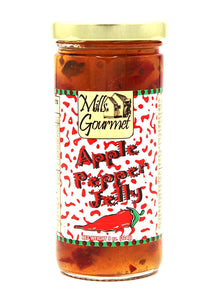 Mills Gourmet Apple Pepper Jelly - Bursting with Flavors of Fresh Crisp Apples, Sweet Red Bell Peppers, and Mildly Spicy Jalapeno Peppers - Made with Real Fruit and Veggies - 8 oz (224 g)