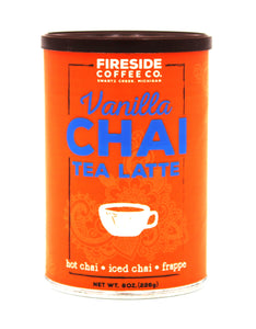 Fireside Coffee Company - Vanilla Chai Tea Latte - 8 oz - Powdered Spice - Hot Chai - Iced Chai - Latte