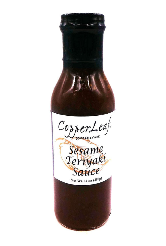 CopperLeaf Gourmet Sesame Teriyaki Sauce | Handcrafted with Pineapple, Soy Sauce and Garlic | All Natural and Fresh Ingredients - 14 oz Bottle (396 g)