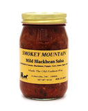 Smokey Mountain Honey House Mild Blackbean Salsa - Homestyle Gourmet Salsa - Zesty Mild Spice Taste Made with Creamy Blackbeans & Fresh All Natural Ingredients - Made The Old Fashioned Way- 16 oz Jar