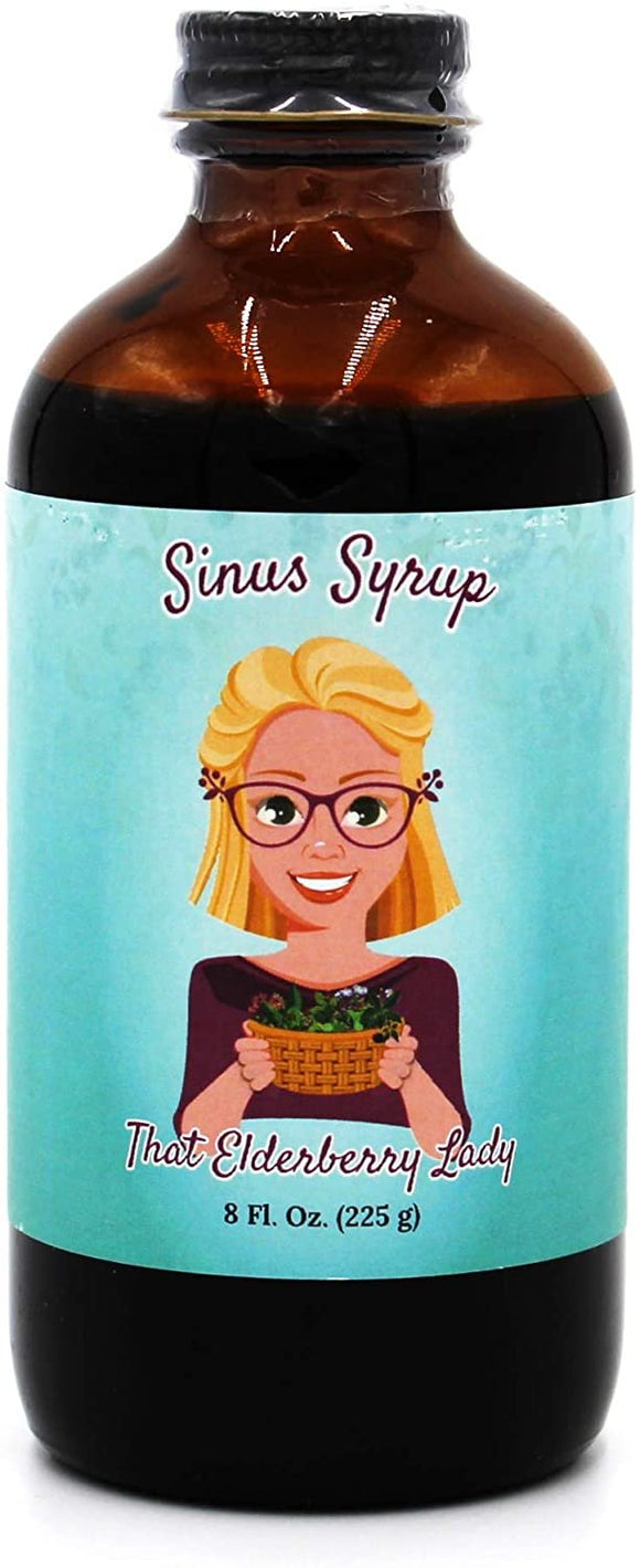 That Elderberry Lady Sinus Syrup with Honey - Organic and All Natural Ingredients - Homeopathic Remedy for Respiratory and Allergy Support with Antioxidant Immune Protection for Kids and Adults (8 oz)