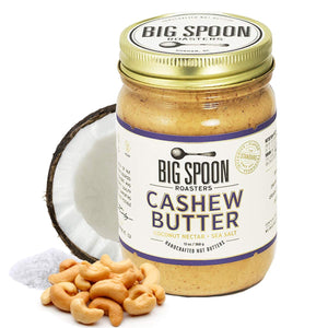 Big Spoon Roasters Cashew Butter with Coconut Nectar and Sea Salt - Keto Friendly - Low Sugar - Natural Ingredients - Vegan Gourmet Nut Butter Spread - 13 Ounces