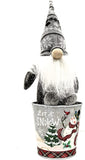 MeraVic Hill’s Parks Winter Decor Bundle - One 5” Metal Holiday Pail, “Baby It’s Cold Outside” and One 11.5” Bearded Sweater Gnome - Gift Idea - Snowman -