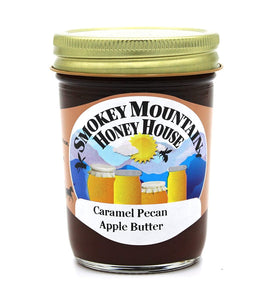 Smokey Mountain Honey House Caramel Pecan Apple Butter - Gourmet Fruit Spread Made with Natural and Flavorful Spices, Apples, and Pecans - From the Farm to the Table - 10 oz Jar