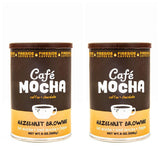 Fireside Coffee Company - Cafe Mocha Hazelnut Brownie - Two Pack - Hot Mocha - Iced Mocha - Frappe - Two 8 oz Canisters