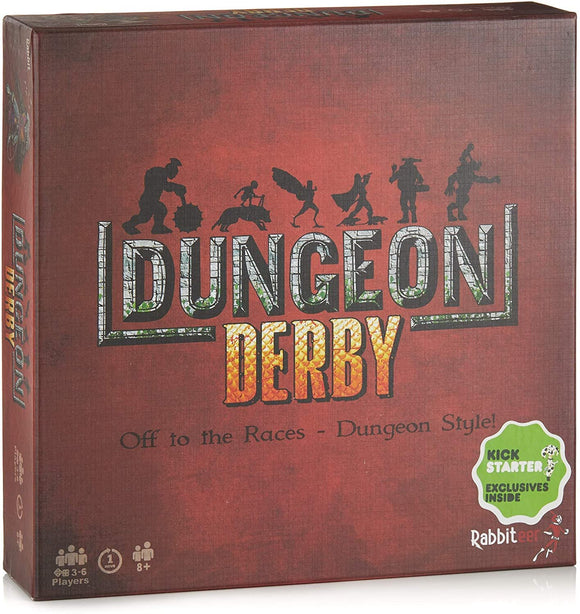 Deluxe Dungeon Derby - Family Friendly Strategy Board Game - Deluxe Edition Includes 6 Premium Miniature Figures