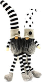 MeraVic Twin Gnomes with Legs - Set of 2 Adorable 15” Weighted Plush Doll Gnomes with Beards & Black and White Clothing with Hats - Spring & Summer Decorations - Seasonal Home, Gift, & Farmhouse Decor