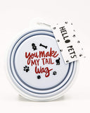 Estore 2TC Collection - “You Make My Tail Wag” Collapsible Dog Bowl - Keychain - Blue, Red, Black - Premium - Durable - “You Make My Tail Wag” Collapsible Dog Bowl