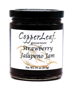 CopperLeaf Gourmet Strawberry Jalapeno Jam - 11 oz Jar - All-Natural, No Preservatives - Strawberry Jalapeno Jam