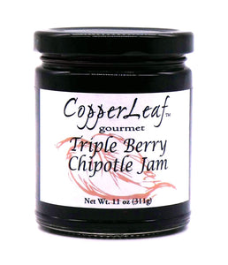 CopperLeaf Gourmet Triple Berry Chipotle Jam - Fresh - All-Natural, No Preservatives - 11 oz Jar