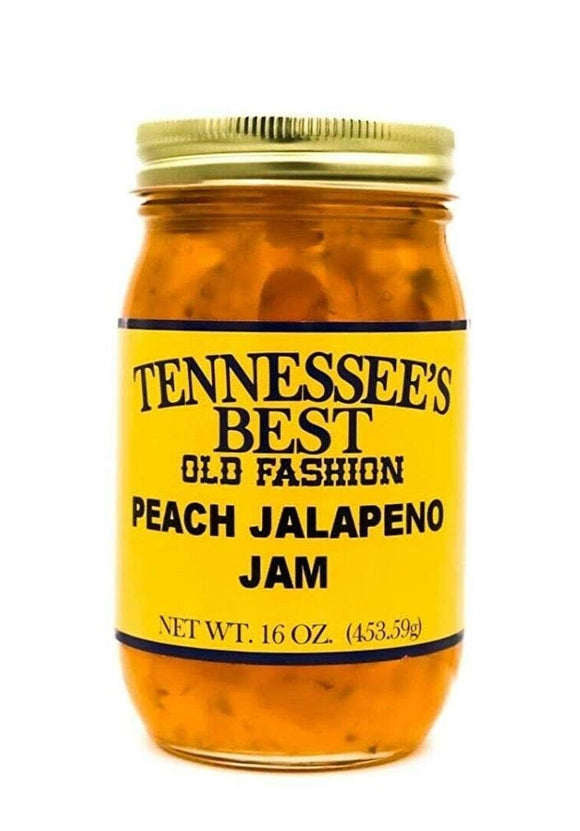 Tennessee’s Best Old Fashion Peach Jalapeno Jam | Handcrafted with Simple Ingredients - Sugar, Peaches and Jalapenos | All Natural, Small Batch-Made - 16 oz Jar (454 g)