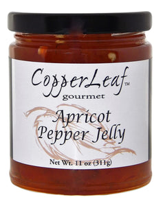 CopperLeaf Gourmet Apricot Pepper Jelly | All Natural and Fresh Ingredients - 11 oz Jar (311 g) - Apricot Pepper Jelly