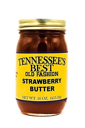 Tennessee’s Best Old Fashion Strawberry Butter | Handcrafted with Simple Ingredients - Sugar and Strawberries | All natural, Small Batch-Made - 16 oz Jar (454 g)