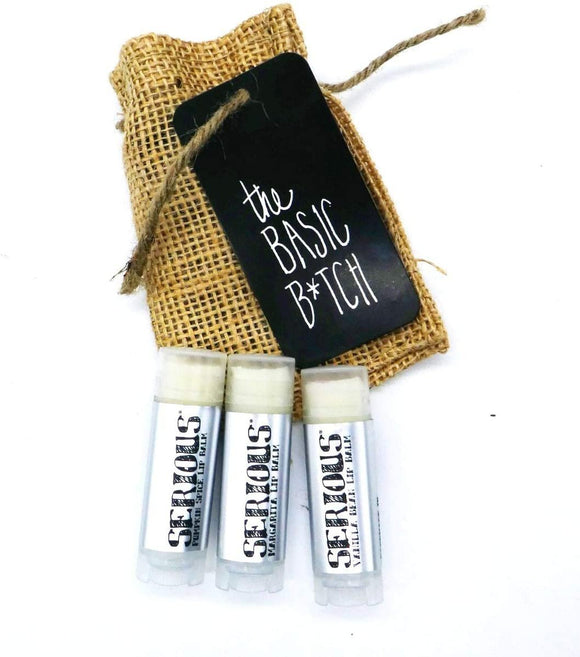 SLB: The Basic B*tch- Lip Balm Bundle | Pumpkin Spice, Margarita, Vanilla Bean | All Natural Ingredients, Chemical Free, Handmade - Lip moisturizer and Healing by Serious Lip Balm