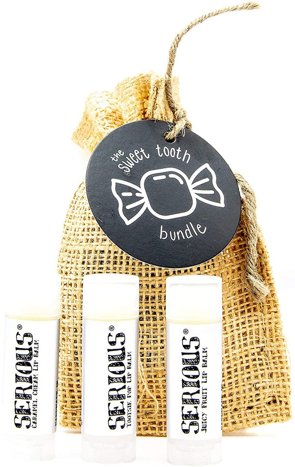 SLB: The Sweet Tooth- Lip Balm Bundle | Juicy Fruit, Caramel Cream & Tootsie Pop | All Natural Ingredients, Chemical Free, Handmade - Lip Moisturizer and Healing