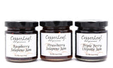 Copperleaf Gourmet | Bundle of 3 | Triple Berry Chipotle Jam, Raspberry Jalapeno Jam, Strawberry Jalapeno Jam - Ultimate Flavor Filled - Sweet and Spicy - 5 oz Jars