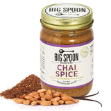 Big Spoon Roasters Chai Almond & Peanut Butter w/ Raw Honey & Sea Salt - Keto Friendly, Low Sugar Almond Butter - Crunchy Almond Butter w/ Bee-Friendly Almonds - Gourmet, Vegan Nut Butter - 13 Ounces