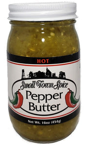 Deep Fork Small Town Spice Hot Pepper Butter - Hot Pepper Spread with Jalapeno Peppers - Relish, Dip, Rub, or Condiment - 16 oz (454g)