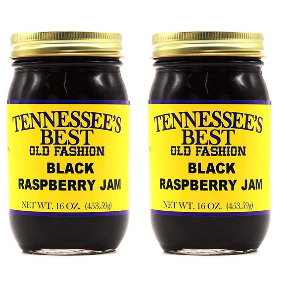 Tennessee’s Best Black Raspberry Jam - Two Pack - Handcrafted with Simple Ingredients - Sugar and Raspberries - All Natural, Small Batch-Made - Two 16 oz Jars (454 g)