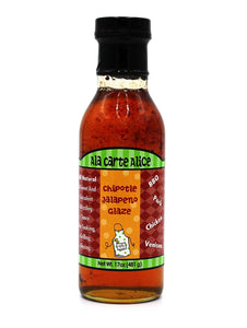 Ala Carte Alice Chipotle Jalapeno Glaze - Handcrafted with Real Chipotle & Jalapeno Peppers - Delicious Spicy Marinade Basting Sauce Excellently Paired with Ribs Chicken Pork Salmon or Venison - 17 oz