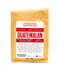 Fireside Coffee Company - Guatemalan - Ground Coffee 12 oz Bag - Farm Direct - Single Origin - Strawberry, Lime, Cream, Honey - Roast: Medium/Dark - Small Batch Roasted: Ground - Guatemalan