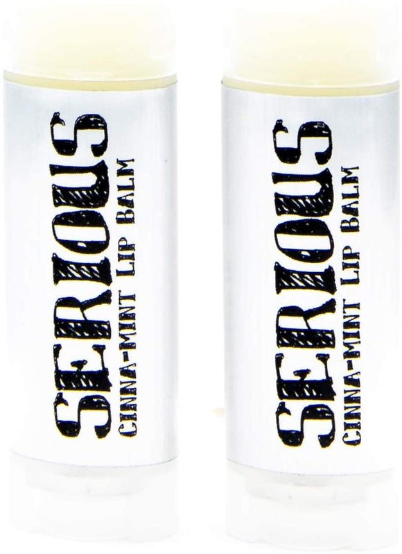 SLB: Serious Lip Balm: Cinna-Mint (Two Pack) - 2-.15 oz- Natural Ingredients & Flavor, Handmade- Vitamin E & Natural Oils, Moisturizing and Healing