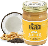 Big Spoon Roasters Wag Butter - Peanut Butter for Dogs - All Natural & Healthy Dog Peanut Butter - Puppy Treats & Snacks – No Gluten, Soy, or Palm – Made in The USA - 13 Ounce Jar