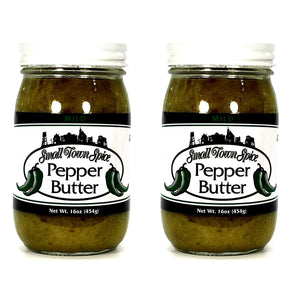 Deep Fork Small Town Spice Mild Pepper Butter - Two Pack -Mild Pepper Spread with Green Bell & Jalapeno Peppers - Relish, Dip, Rub, or Condiment - Two16 oz (454g)