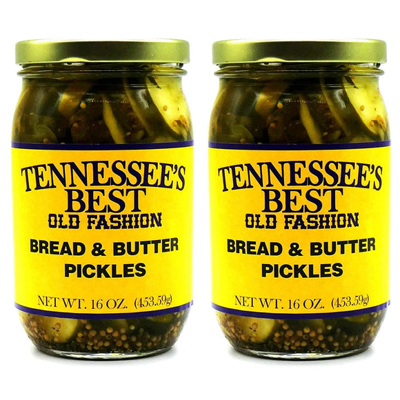 Tennessee’s Best Bread & Butter Pickles - 2 Pack | Handcrafted with Fresh Cucumbers, Sugar and Vinegar | All Natural, Small Batch-Made - 16 oz Jar (454 g) - Bread & Butter - 2 Pack