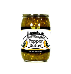 Deep Fork Small Town Spice Medium Pepper Butter - Medium Spice Pepper Spread Made with Jalapeno Peppers with Seeds - Relish, Dip, Rub, or Condiment - Spicy Spread - 16 oz (454g)