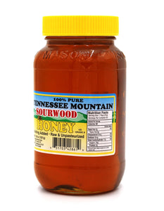 Tennessee Mountain Sourwood Honey - Locally Harvested in Tennessee - 100% Pure, Raw and Unpasteurized - 36 oz Jar (1021g) - Sourwood Honey