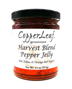 CopperLeaf Gourmet Harvest Blend Pepper Jelly | With Red, Yellow and Orange Peppers | All Natural and Fresh Ingredients - 11 oz Jar (311 g)