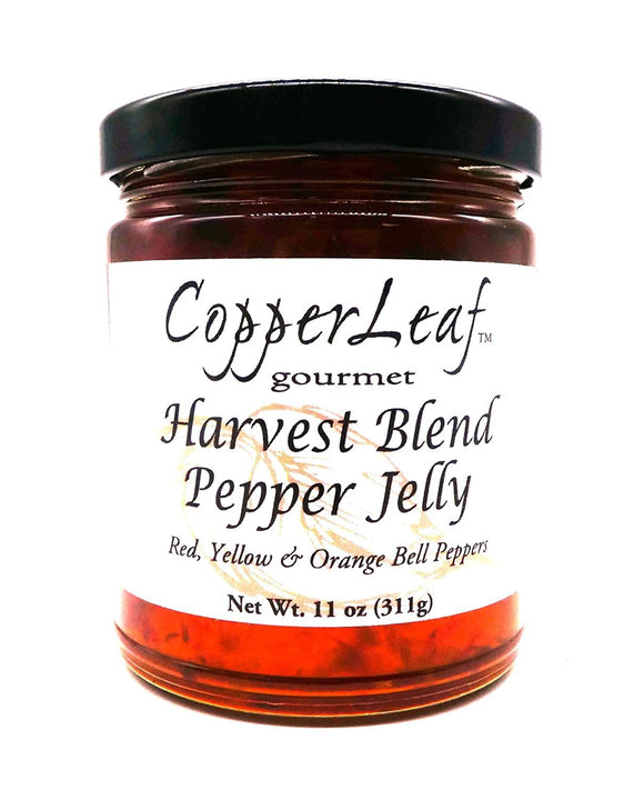 CopperLeaf Gourmet Harvest Blend Pepper Jelly | With Red, Yellow and Orange Peppers | All Natural and Fresh Ingredients - 11 oz Jar (311 g)