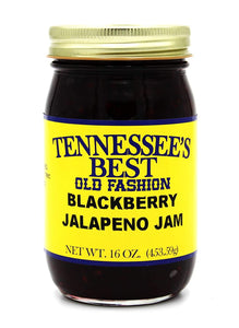 Tennessee’s Best Blackberry Jalapeno Jam - Handcrafted with Sugar, Jalapenos and Blackberries- All Natural - Gluten Free - Small Batch Made - 16 oz Jar (454 g)