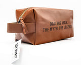 2TC Collection - “Dad: The Man, The Myth, The Legend” Travel Toiletry Dopp Kit -Canvas with a Waterproof Lining - Brown - “Dad: The Man, The Myth, The Legend” Travel Toiletry Dopp Kit