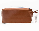 2TC Collection - “The Man” Travel Toiletry Dopp Kit - Canvas with a Waterproof Lining - Brown and Navy - “The Man” Travel Toiletry Dopp Kit