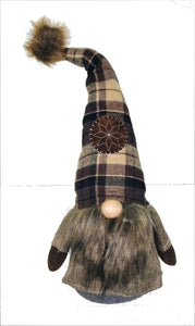 MeraVic - Brown Northwoods Sitting Gnome - 19 inches - Fall and Winter Decorations - Felt - Bearded - Brown Northwoods Sitting Gnome