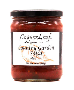 CopperLeaf Gourmet Country Garden Salsa - Medium | Handcrafted with Tomatoes, Onions, Peppers and a Hint of Lime | All Natural and Fresh Ingredients - 16 oz Jar (453 g)