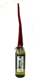 MeraVic - Gnome Wine Bottle Topper - Burgundy Hat- Bearded - Winter and Fall Decorations - Raffia - Burgundy Gnome Bottle Topper