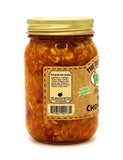 The Dutch Kettle Hot Chow Chow - Homestyle Gourmet Mildly Spicy Pickled Relish Made with Fresh Cabbage, Peppers, Onions, Spices, & Flavorful All-Natural Ingredients - Handcrafted & Amish-Made - 16 oz