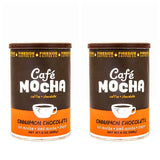 Fireside Coffee Company - Cafe Mocha Cinnamon Chocolate - Two Pack - Hot Mocha - Iced Mocha - Frappe - Two 8 oz Canisters