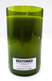 Restored Apothecary Repurposed Green Wine Bottle Soy Candle; (I Hope Karma Slaps You in The face Before I do) Seagrass and Sage Scent- Recycled, Environmentally Friendly, Natural, Handpoured Candle