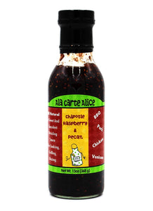 Ala Carte Alice Chipotle Raspberry & Pecan Sauce - Handcrafted with Real Chipotle Peppers & Raspberries - Delicious Sweet & Spicy Marinade Basting Sauce Pairs with Ribs Chicken Pork or Venison - 13 oz