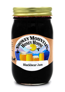 Smokey Mountain Honey House Blackbear Jam - Gourmet Fruit Spread with Black Raspberries, Blackberries, and Blueberries - From the Farm to the Table - 16 oz Jar