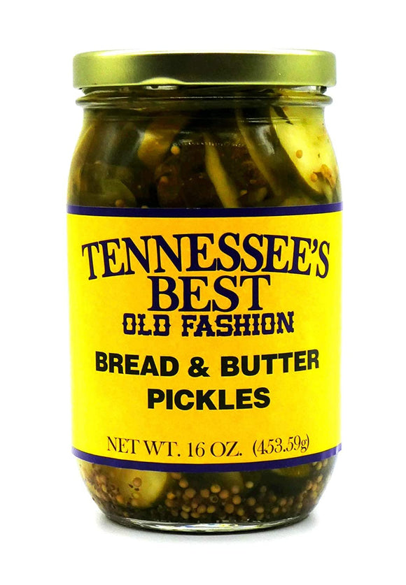 Tennessee’s Best Bread & Butter Pickles | Handcrafted with Fresh Cucumbers, Sugar and Vinegar | All Natural, Small Batch-Made - 16 oz Jar (454 g)